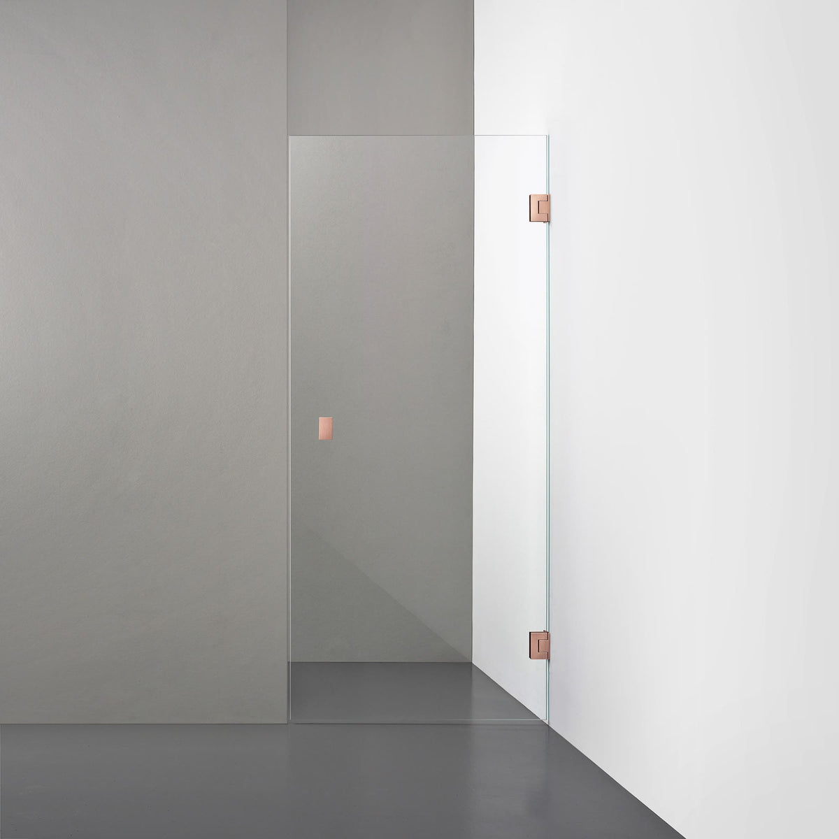 ROOH R4 Duschnisch Dörr, Klarglas, Copper, handtag Knob 