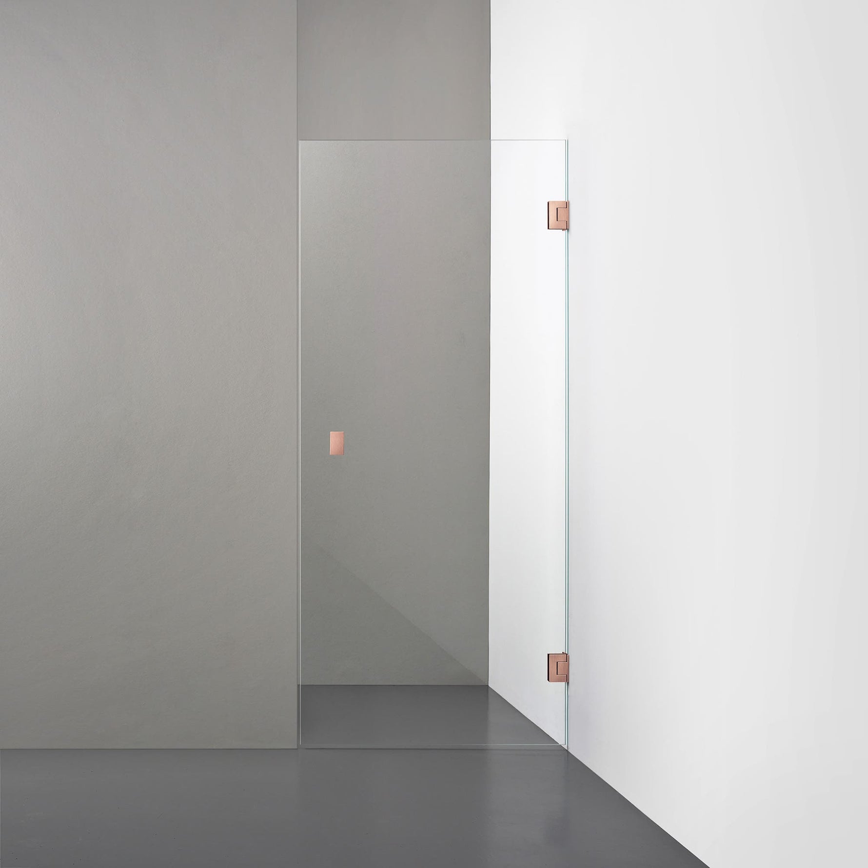 ROOH R4 Duschnisch Dörr, Klarglas, Copper, handtag Knob 