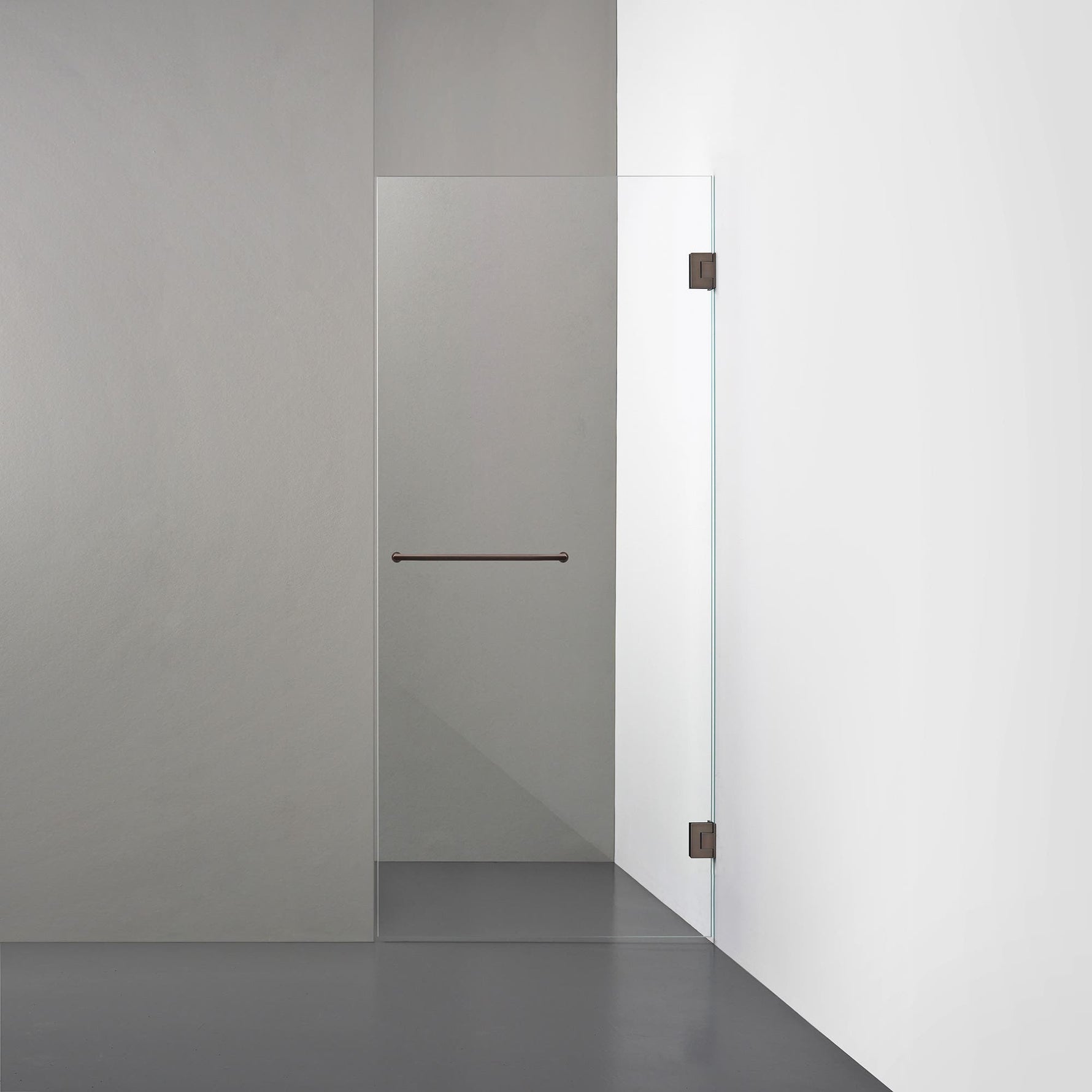 ROOH R4 Duschnisch Dörr, Klarglas, Bronze, handtag Towelbar 