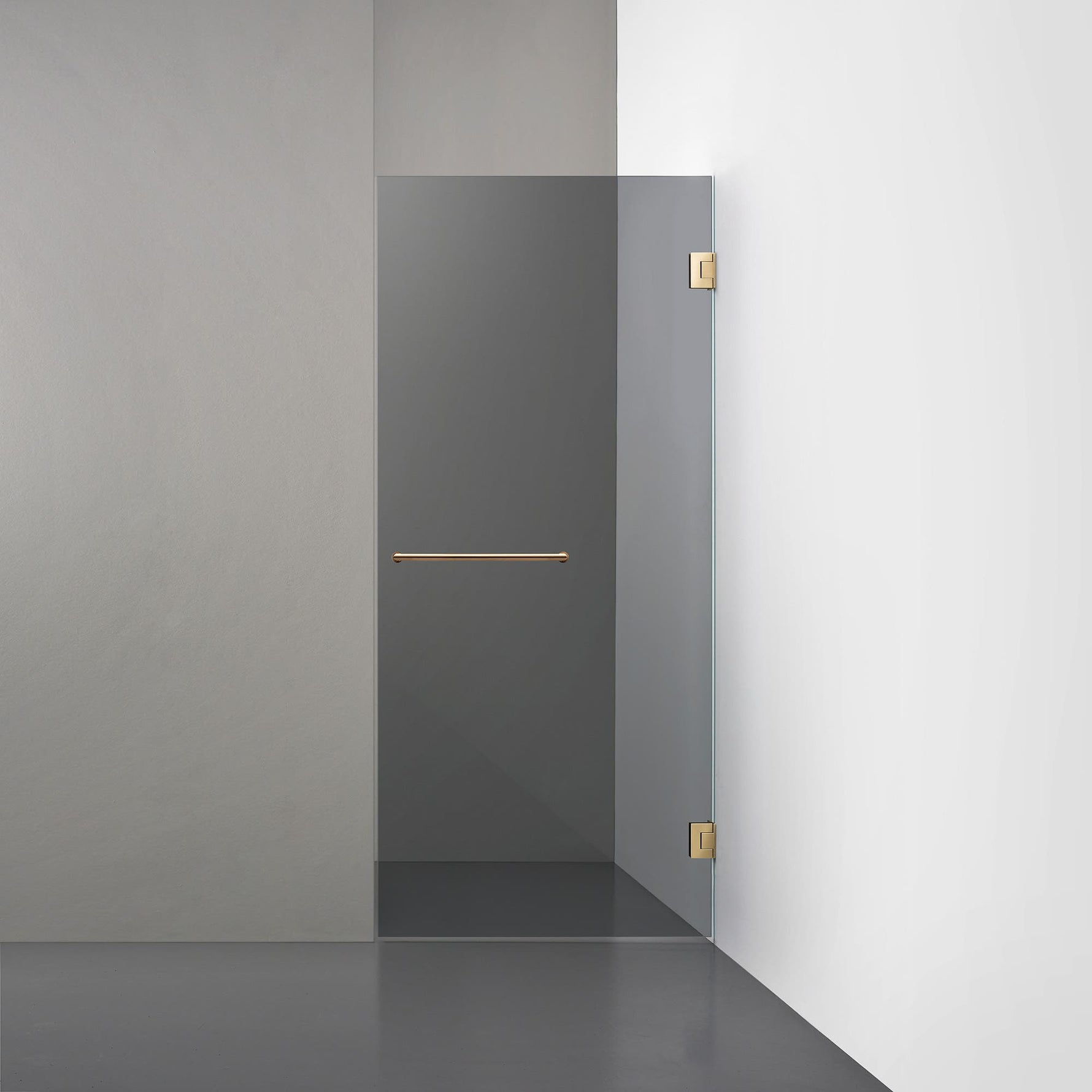 ROOH R4 Duschnisch Dörr, Rökfärgat glas, Brass, handtag Towelbar 