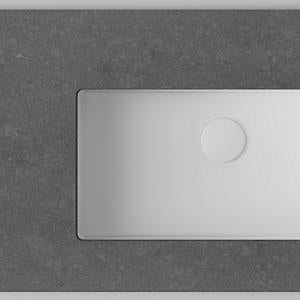 Bänkskiva INR Wave, Raven / Matte White + tvättställ Matte White