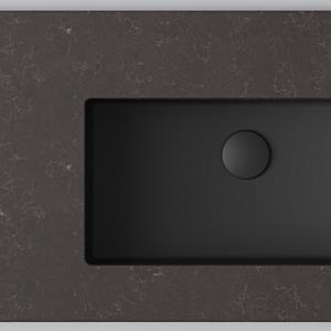 Bänkskiva INR Wave, Umber / Matte Black + tvättställ Matte Black