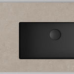 Bänkskiva INR Wave, Fudge / Matte Black + tvättställ Matte Black