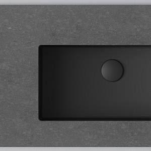 Bänkskiva INR Wave, Raven / Matte Black + tvättställ Matte Black