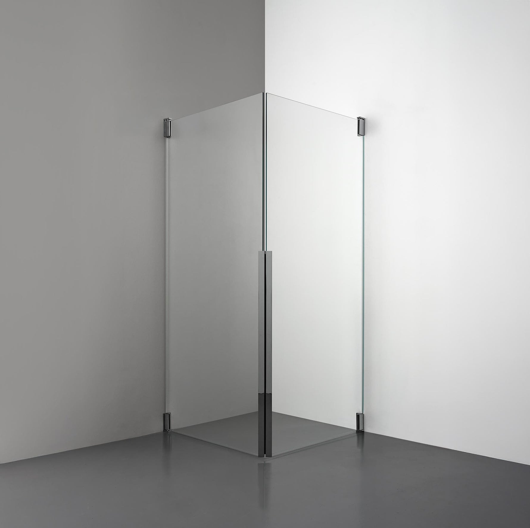 ROOH R2 Duschhörna Dörr+Dörr, Klarglas, Black chrome måttbeställd 