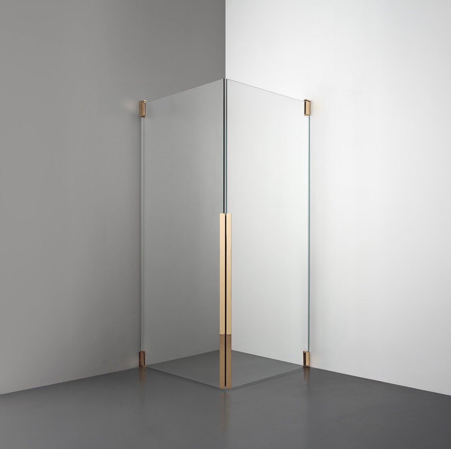 ROOH R2 Duschhörna Dörr+Dörr, Klarglas, Brass måttbeställd 