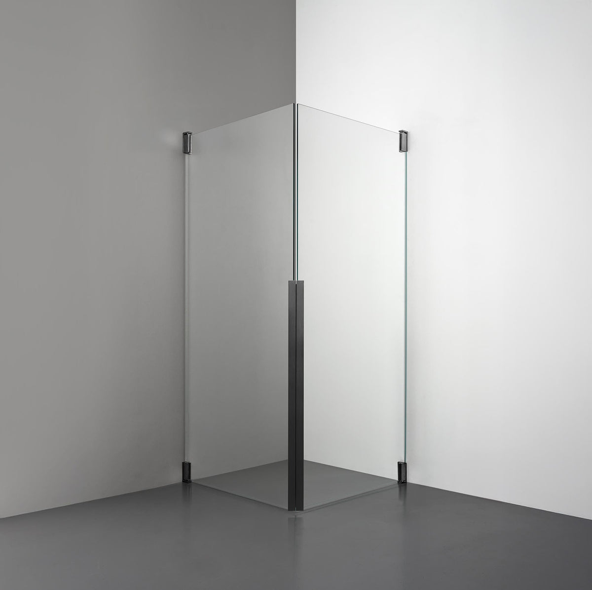 ROOH R2 Duschhörna Dörr+Dörr, Klarglas, Br Bl Chrome måttbeställd 