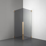 ROOH R2 Duschhörna Dörr+Dörr, Rökfärgat glas, Brass måttbeställd 