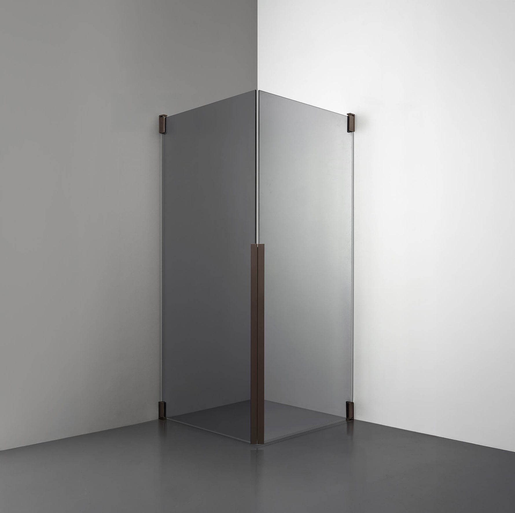 ROOH R2 Duschhörna Dörr+Dörr, Rökfärgat glas, Bronze måttbeställd 