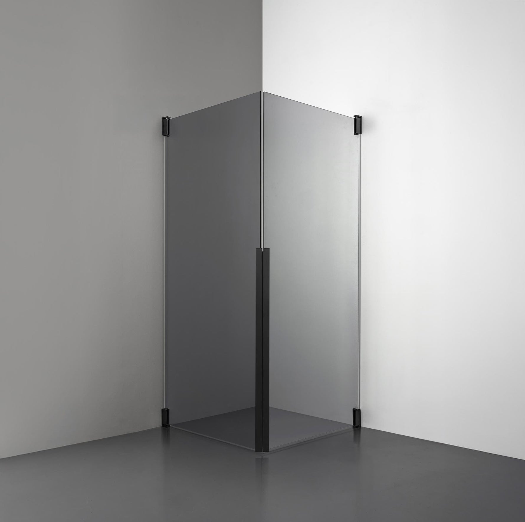 ROOH R2 Duschhörna Dörr+Dörr, Rökfärgat glas, Matte black 