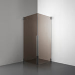 ROOH R2 Duschhörna Dörr+Dörr, Brunfärgat glas, Black chrome måttbeställd 