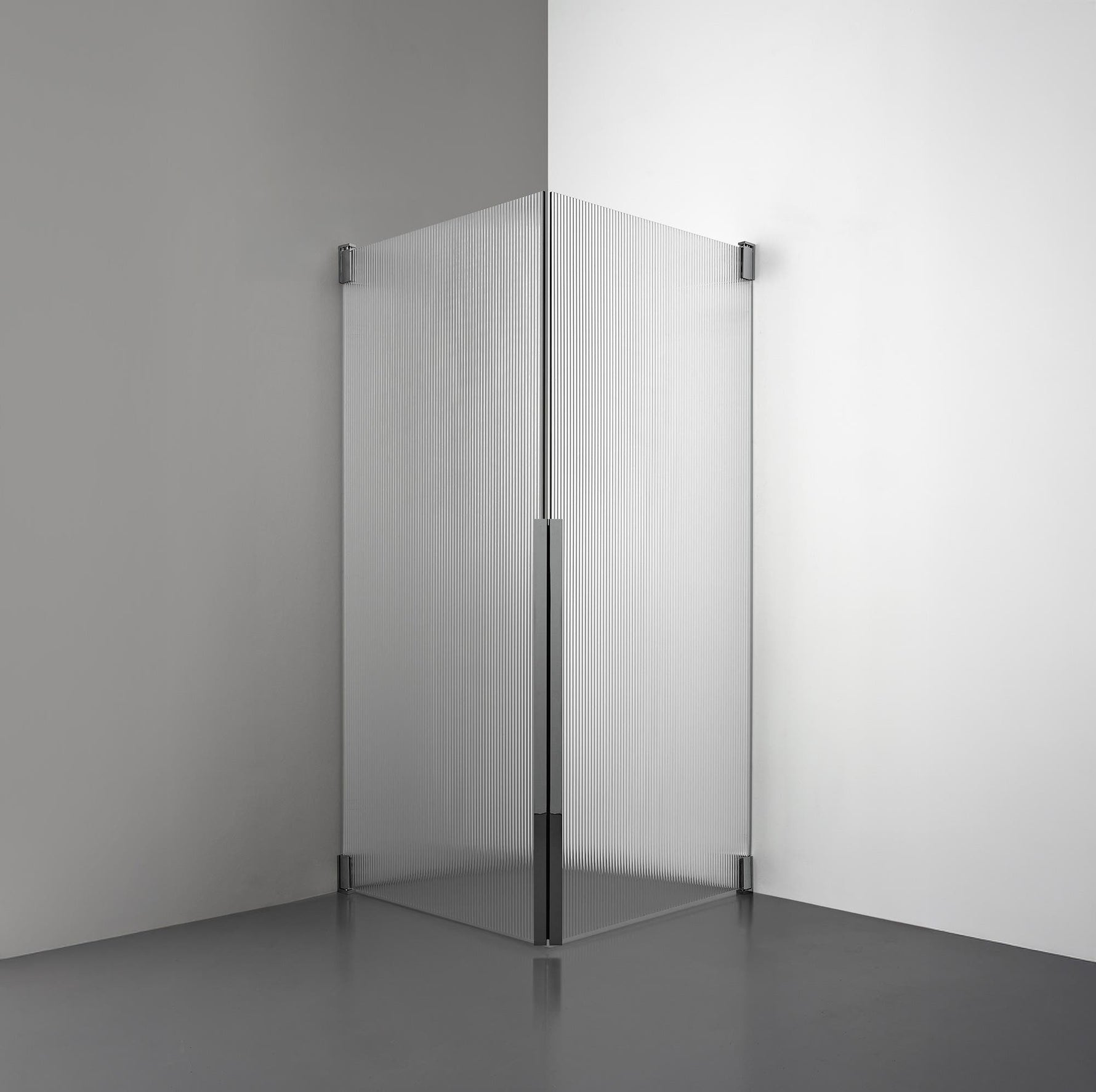 ROOH R2 Duschhörna Dörr+Dörr, Räfflat glas, Black chrome 