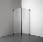 ROOH R2 Duschhörna Dörr+Dörr, Räfflat glas, Black chrome måttbeställd 