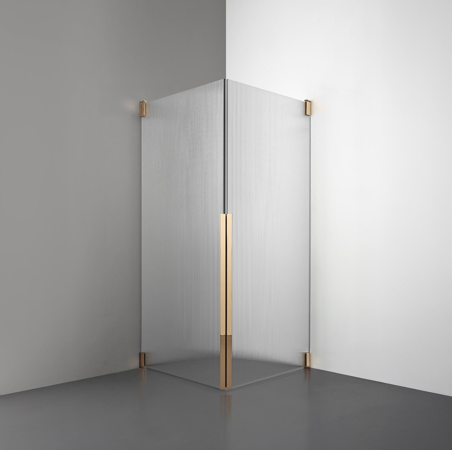 ROOH R2 Duschhörna Dörr+Dörr, Räfflat glas, Brass 