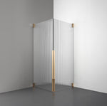 ROOH R2 Duschhörna Dörr+Dörr, Räfflat glas, Brass måttbeställd 