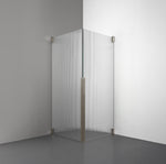 ROOH R2 Duschhörna Dörr+Dörr, Räfflat glas, Brushed Nickel måttbeställd 