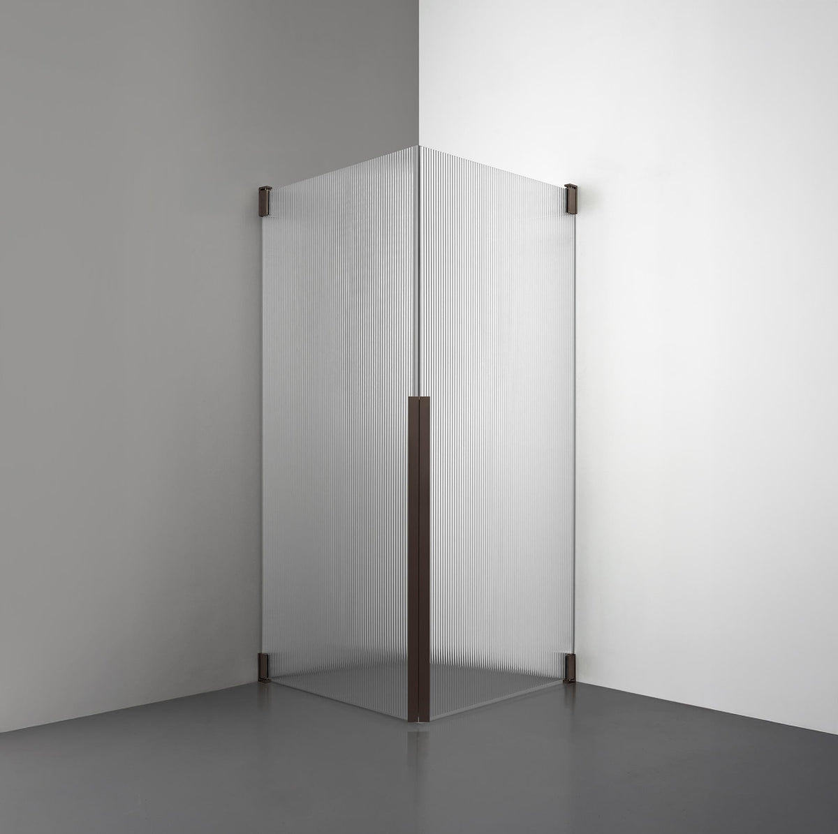 ROOH R2 Duschhörna Dörr+Dörr, Räfflat glas, Bronze 