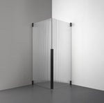 ROOH R2 Duschhörna Dörr+Dörr, Räfflat glas, Matte black måttbeställd 