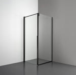 ROOH R3 Duschhörna Dörr+Vägg, Klarglas, Matte black, Dörr höger + Fast glas vänster måttbeställd 