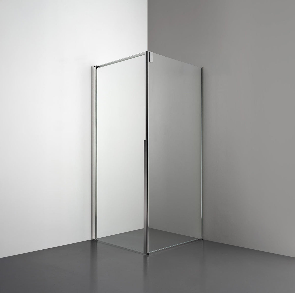 ROOH R3 Duschhörna Dörr+Vägg, Klarglas, Polished, Vänster 