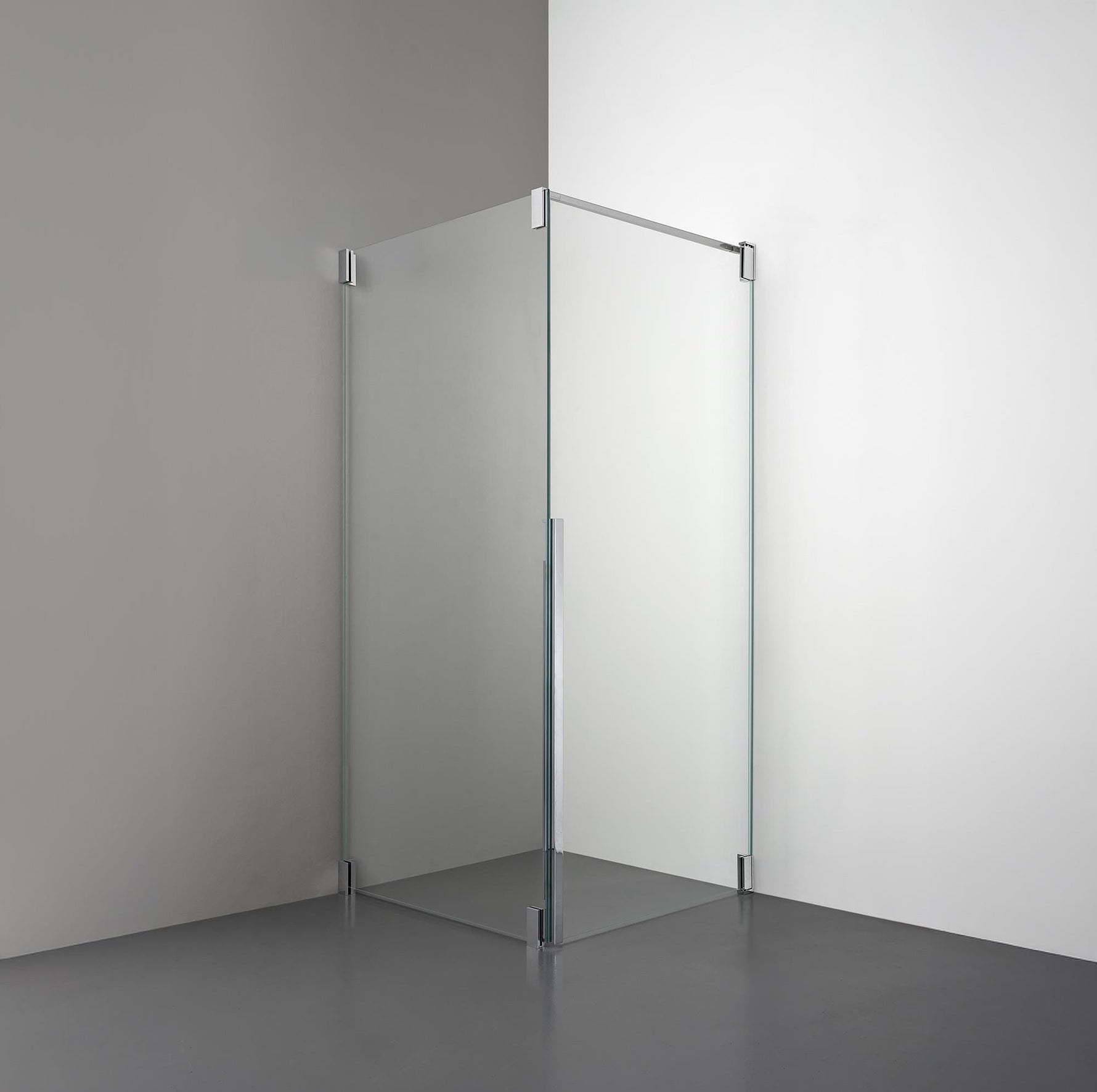 ROOH R2 Duschhörna Dörr+Vägg, Klarglas, Chrome, Dörr höger + Fast glas vänster måttbeställd 