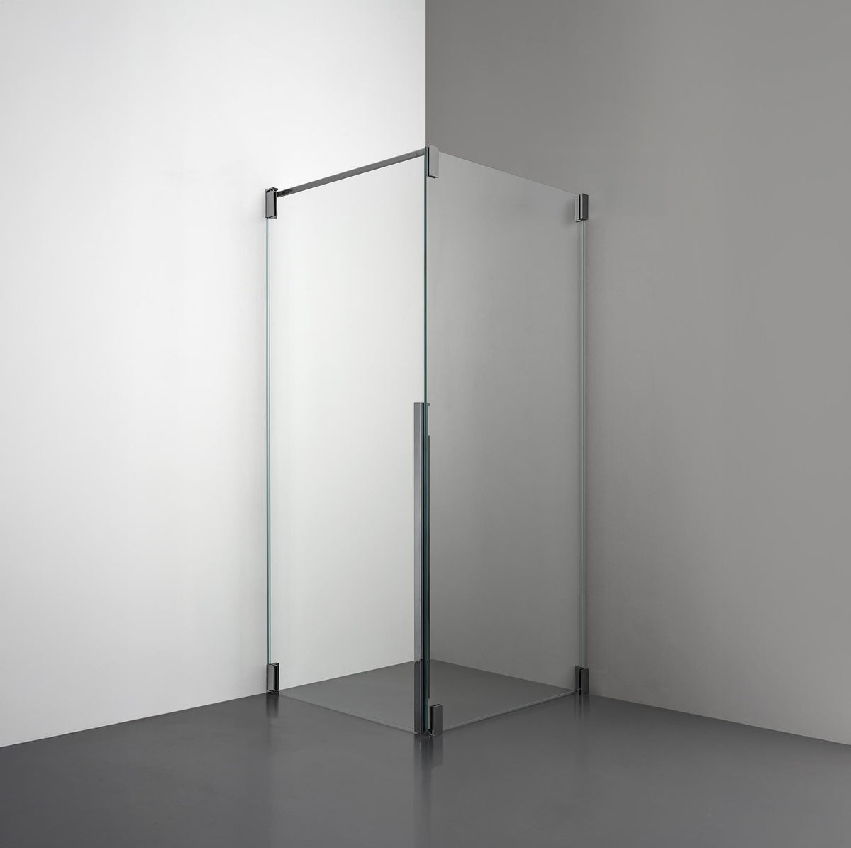 ROOH R2 Duschhörna Dörr+Vägg, Klarglas, Black chrome, Vänster 