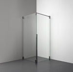 ROOH R2 Duschhörna Dörr+Vägg, Klarglas, Br Bl Chrome, Dörr höger + Fast glas vänster måttbeställd 