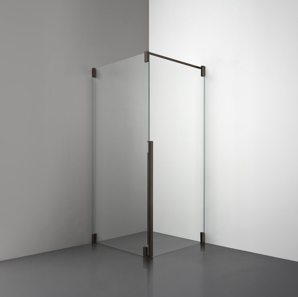 ROOH R2 Duschhörna Dörr+Vägg, Klarglas, Bronze, Höger 