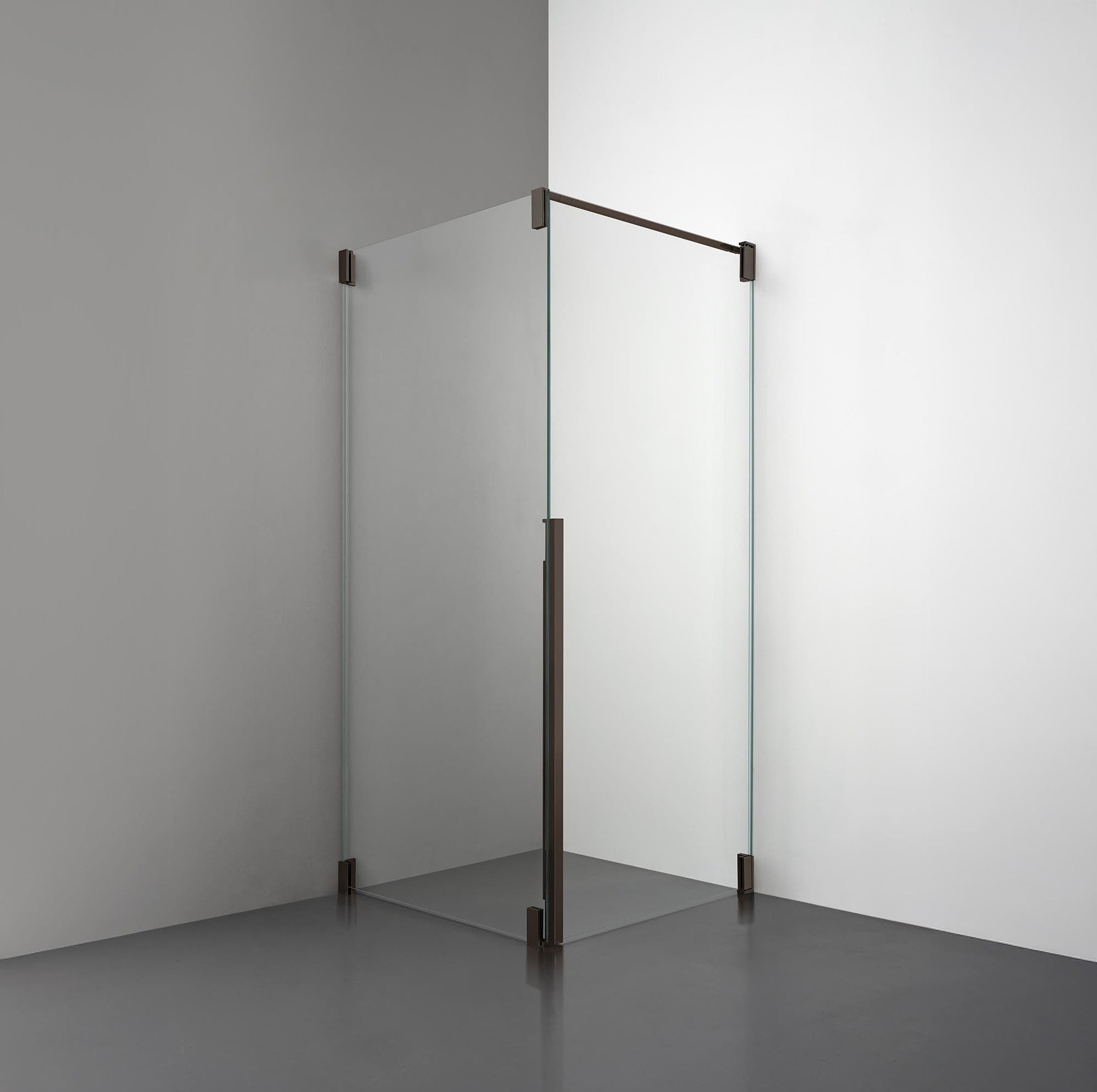 ROOH R2 Duschhörna Dörr+Vägg, Klarglas, Bronze, Höger 