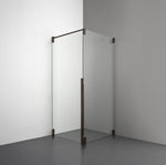 ROOH R2 Duschhörna Dörr+Vägg, Klarglas, Bronze, Dörr vänster + Fast glas höger måttbeställd 