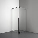 ROOH R2 Duschhörna Dörr+Vägg, Klarglas, Matte black, Dörr vänster + Fast glas höger måttbeställd 