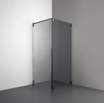 ROOH R2 Duschhörna Dörr+Vägg, Rökfärgat glas, Br Bl Chrome, Dörr vänster + Fast glas höger måttbeställd 