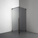 ROOH R2 Duschhörna Dörr+Vägg, Rökfärgat glas, Bronze, Dörr vänster + Fast glas höger måttbeställd 