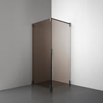 ROOH R2 Duschhörna Dörr+Vägg, Brunfärgat glas, Black chrome, Höger 