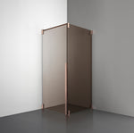 ROOH R2 Duschhörna Dörr+Vägg, Brunfärgat glas, Copper, Vänster 