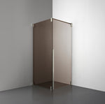 ROOH R2 Duschhörna Dörr+Vägg, Brunfärgat glas, Brushed Nickel, Höger 
