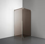 ROOH R2 Duschhörna Dörr+Vägg, Brunfärgat glas, Brushed Nickel, Vänster 
