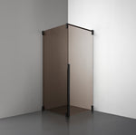ROOH R2 Duschhörna Dörr+Vägg, Brunfärgat glas, Matte black, Höger 