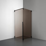 ROOH R2 Duschhörna Dörr+Vägg, Brunfärgat glas, Matte black, Vänster 