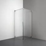 ROOH R2 Duschhörna Dörr+Vägg, Räfflat glas, Chrome, Vänster 