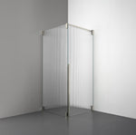ROOH R2 Duschhörna Dörr+Vägg, Räfflat glas, Brushed Nickel, Höger 