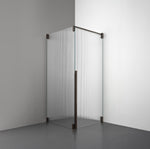 ROOH R2 Duschhörna Dörr+Vägg, Räfflat glas, Bronze, Dörr höger + Fast glas vänster måttbeställd 