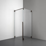 ROOH R2 Duschhörna Dörr+Vägg, Räfflat glas, Bronze, Dörr vänster + Fast glas höger måttbeställd 