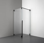 ROOH R2 Duschhörna Dörr+Vägg, Räfflat glas, Matte black, Höger 