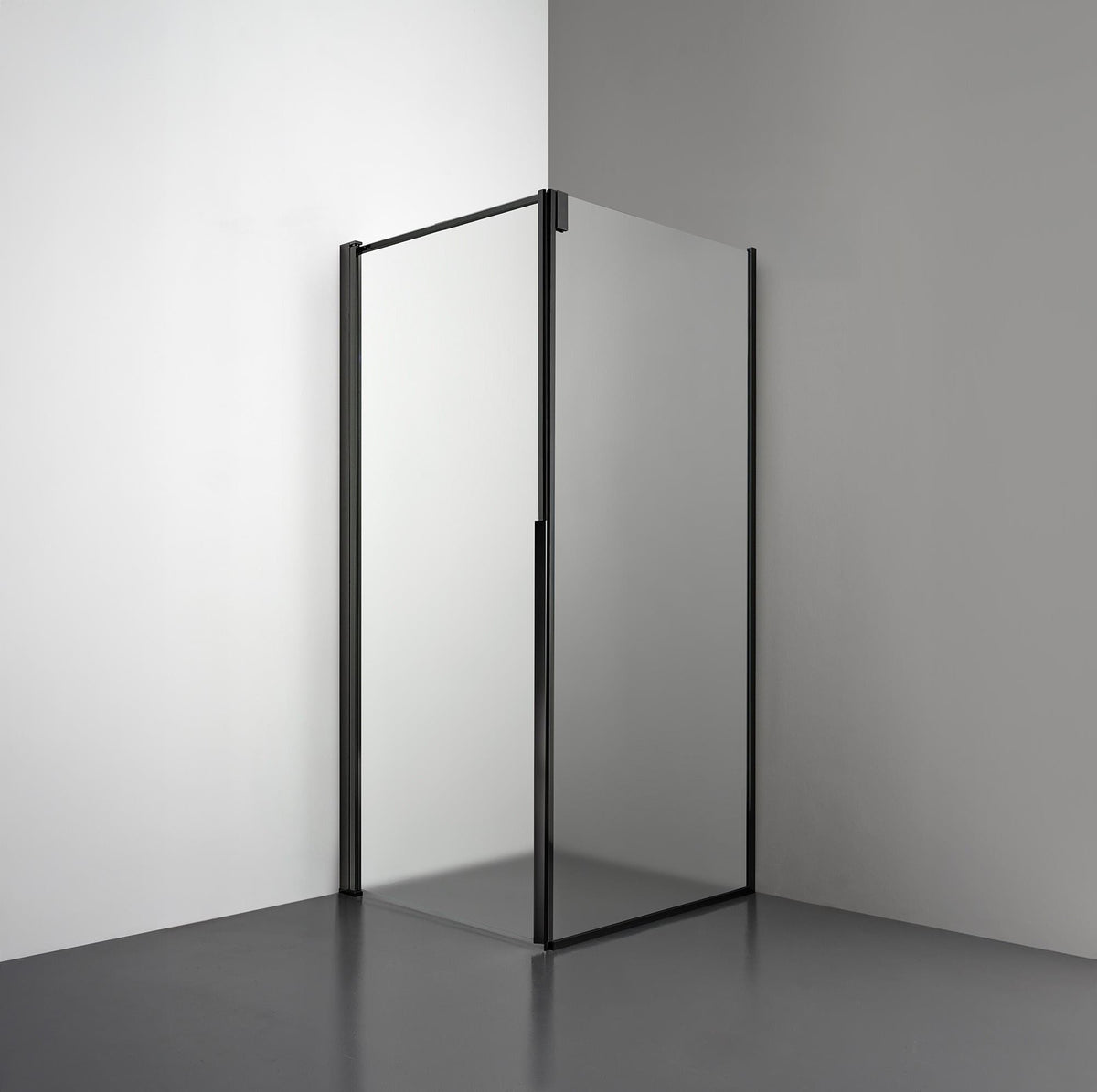 ROOH R3 Duschhörna Dörr+Vägg, Frostat, Matte black, Vänster 