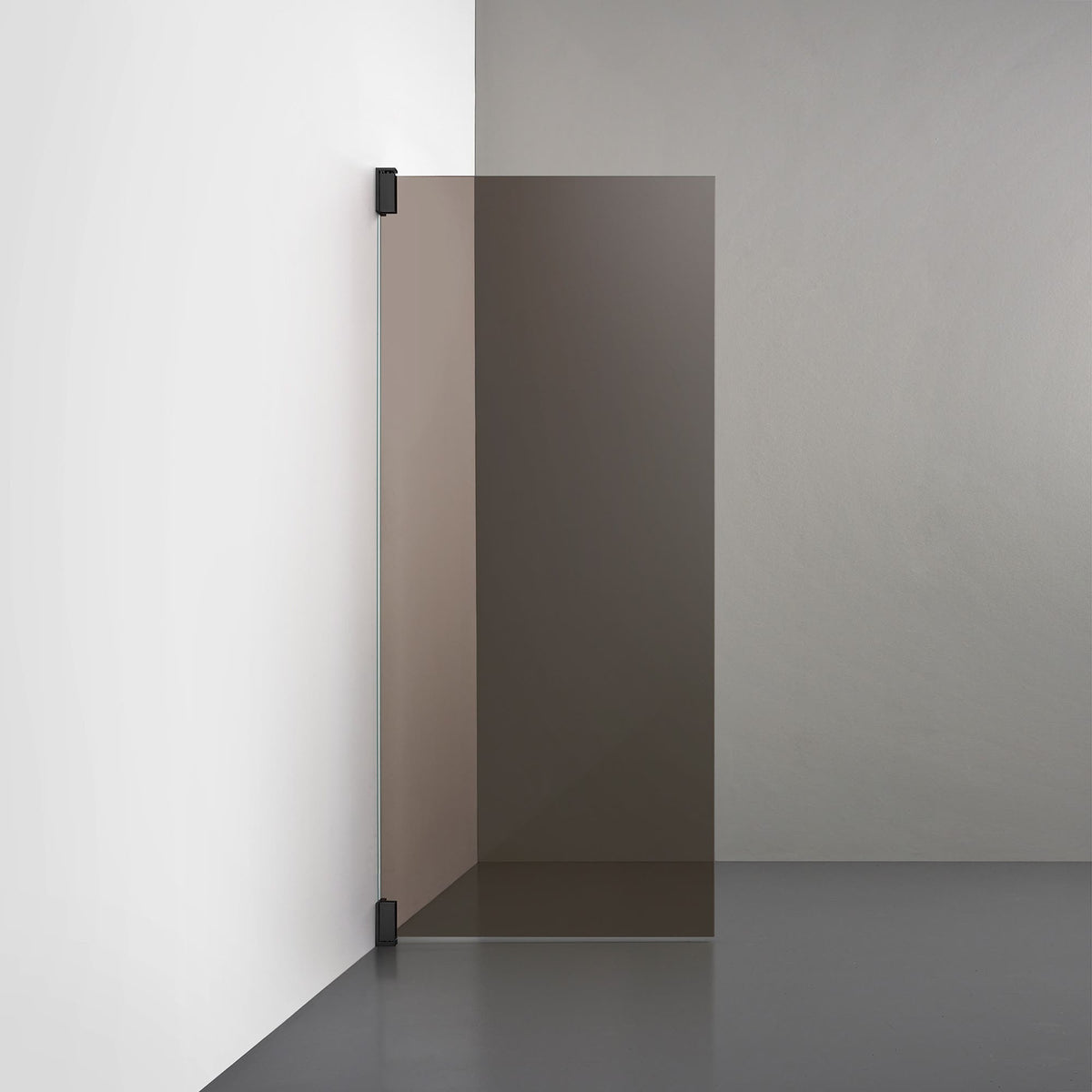 ROOH R2 Duschvägg Dörr, Brunfärgat glas, Matte black, Vänster 