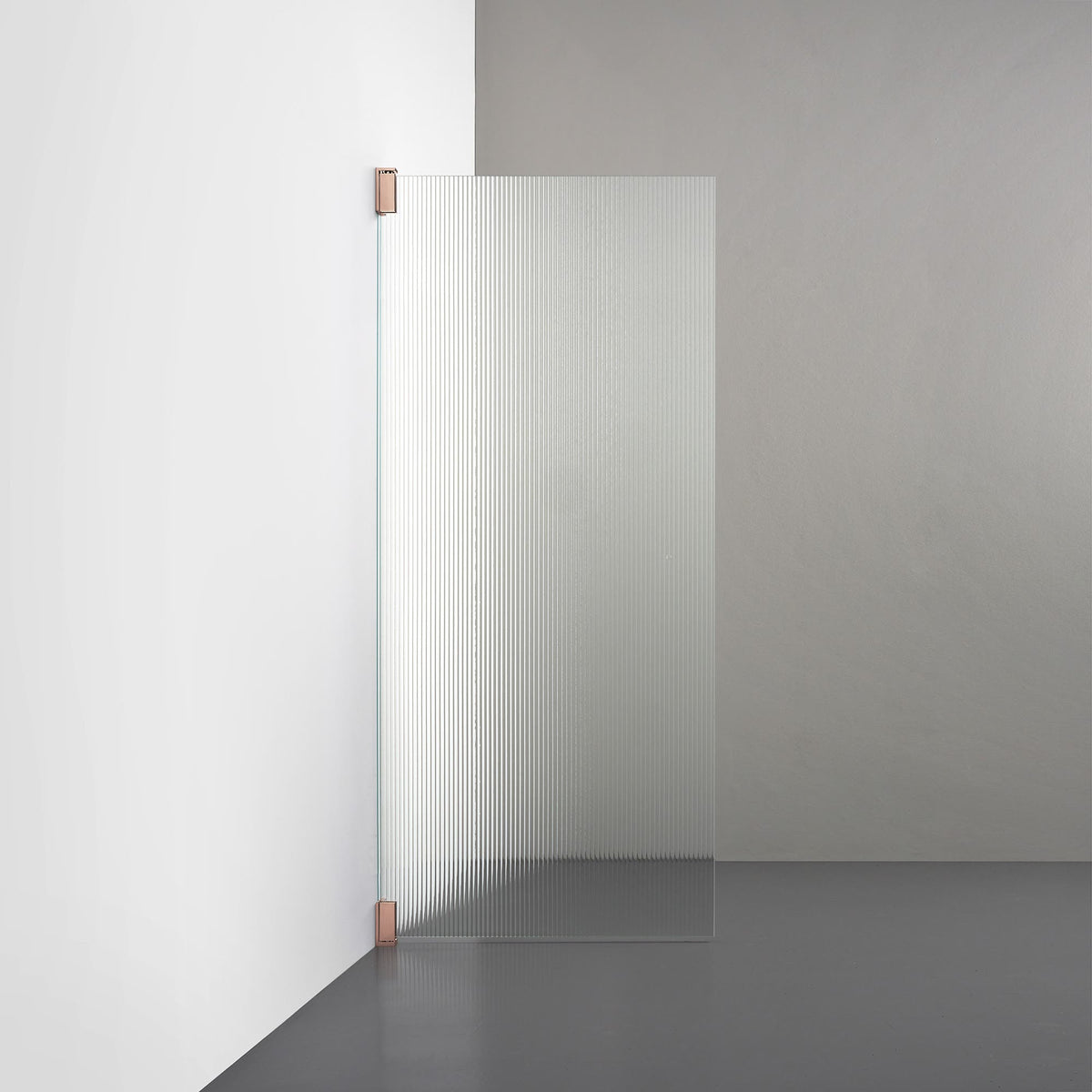 ROOH R2 Duschvägg Dörr, Räfflat glas, Copper, Vänster 