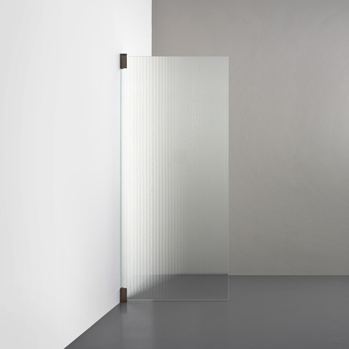 ROOH R2 Duschvägg Dörr, Räfflat glas, Bronze, Vänster 