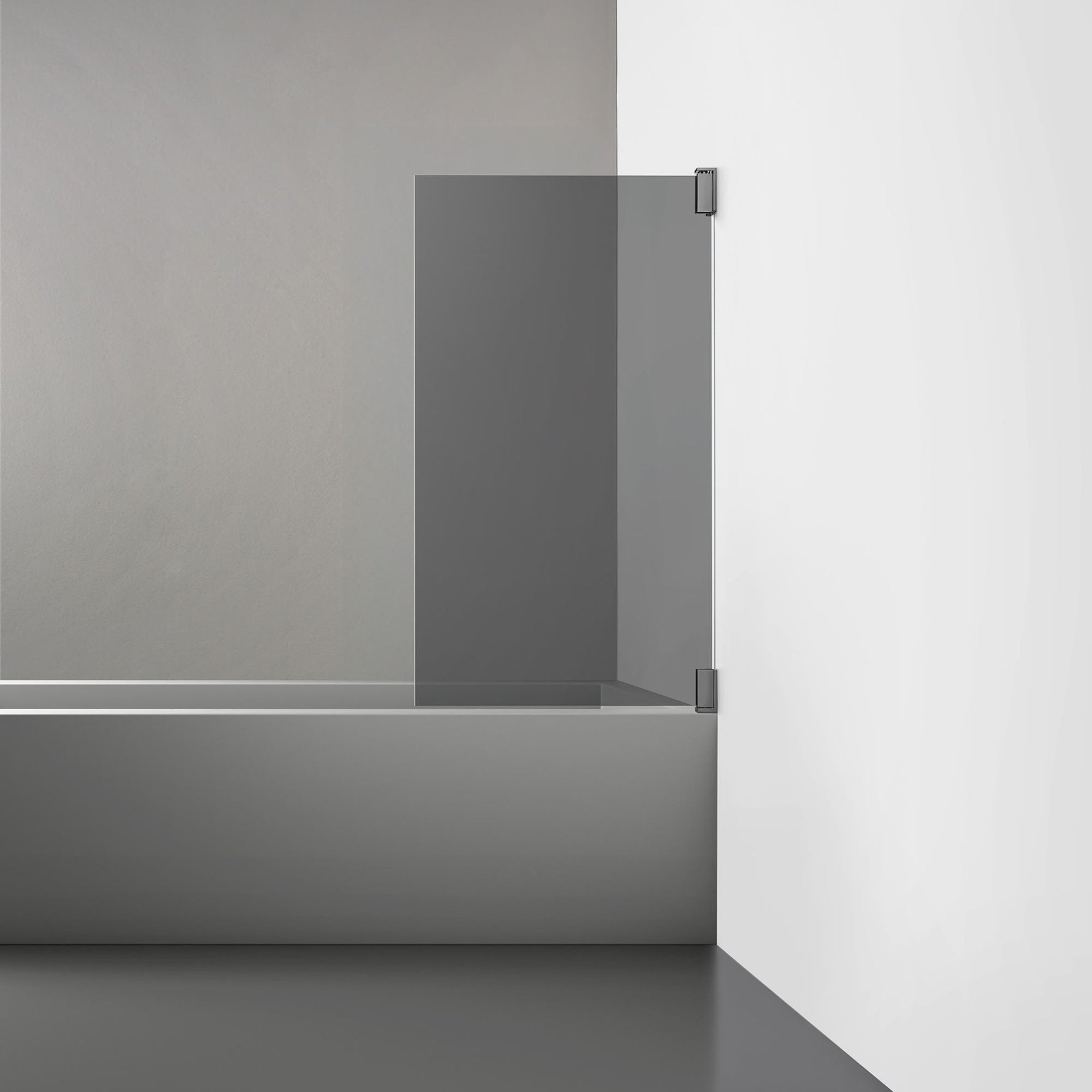 ROOH R2 Badkarsvägg Dörr, Rökfärgat glas, Black chrome, Dörr höger måttbeställd 