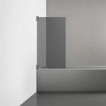 ROOH R2 Badkarsvägg Dörr, Rökfärgat glas, Black chrome, Dörr vänster måttbeställd 